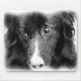 Alfombrilla De Ratón Black Border Collie Animal Art