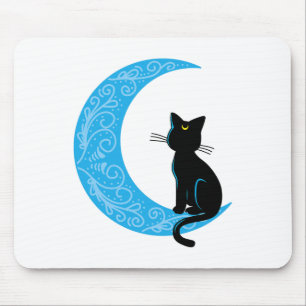 Alfombrilla De Ratón Black Cat Crescent Moon Sailor Mom