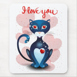 Alfombrilla De Ratón Black cat in Love