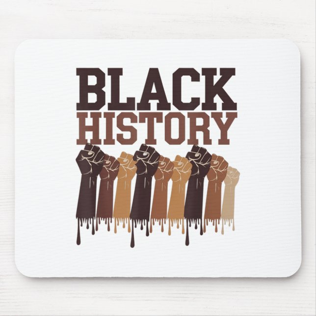 Alfombrilla De Ratón Black History Month Hands Symbol Afro Motivation  (Frente)