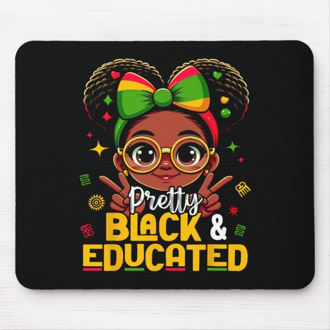 Alfombrilla De Ratón Black History Month Pretty Black Educated African  (Frente)