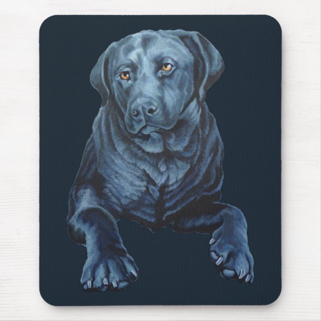 Alfombrilla De Ratón Black Lab Art Mousepad Labrador Recuperever Dog (Frente)