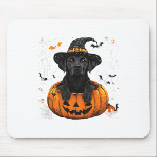Alfombrilla De Ratón Black Lab Labrador Pumpkin Halloween Acción de Gra