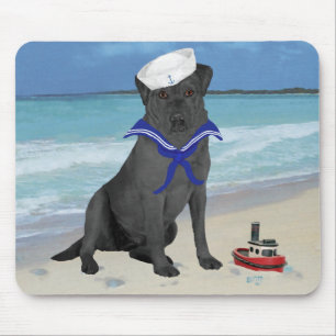 Alfombrilla De Ratón Black Labrador Retriever Sailor