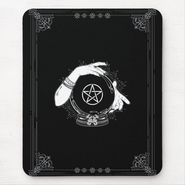 Alfombrilla De Ratón Black Mystic Fortune Teller Mystical Crystal Ball (Frente)
