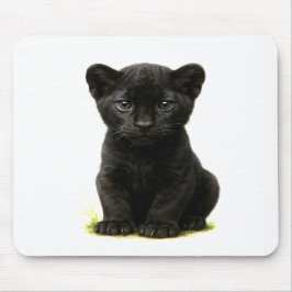 Alfombrilla De Ratón Black Panther Cub con ojos grandes