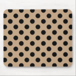 Alfombrilla De Ratón Black polka dots on beige<br><div class="desc">Black polka dots on beige</div>