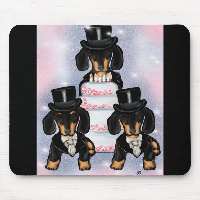 Alfombrilla De Ratón Black & Tan Doxie Grooms (Frente)