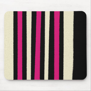 Alfombrilla De Ratón Black White Hot Pink Strips Guay Simple Pattern