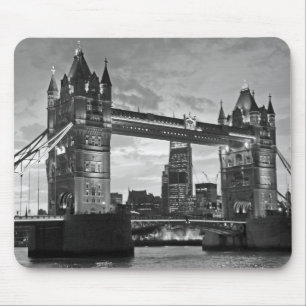 Alfombrilla De Ratón Black White London Tower Bridge Reino Unido