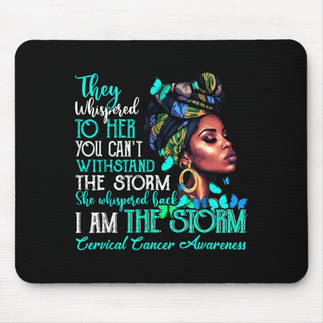 Alfombrilla De Ratón Black Women Motivation Suprt Cervical Cancer Aware (Frente)
