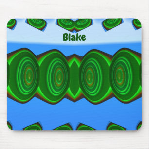 Alfombrilla De Ratón BLAKE ~ Green Blue White ALIEN INVASION ~