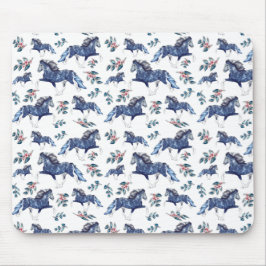 Alfombrilla De Ratón Blámóða y las flores se reúnen en caballo islandés