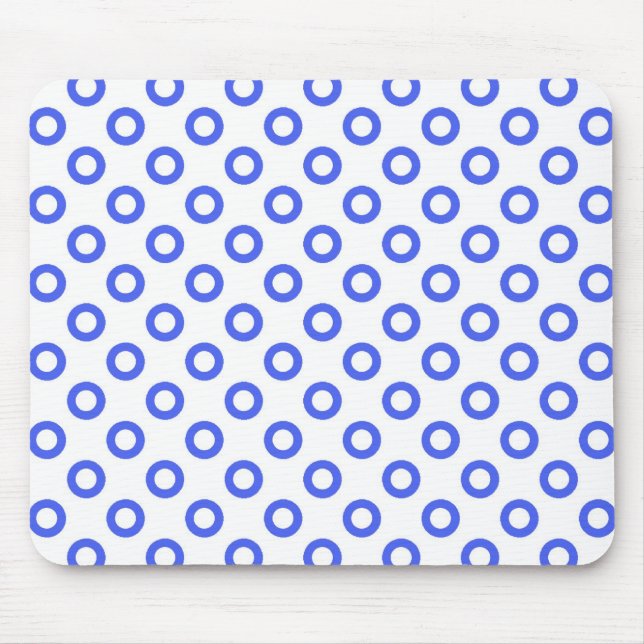 alfombrilla de ratón blanca de círculo azul (Frente)