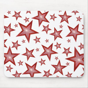 Alfombrilla De Ratón Blancas de los Estrellas Rojas