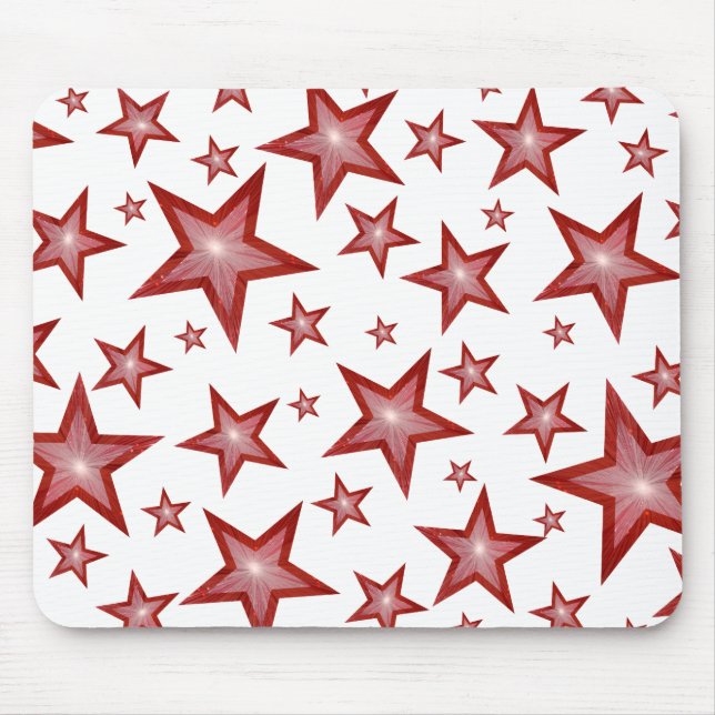Alfombrilla De Ratón Blancas de los Estrellas Rojas (Frente)
