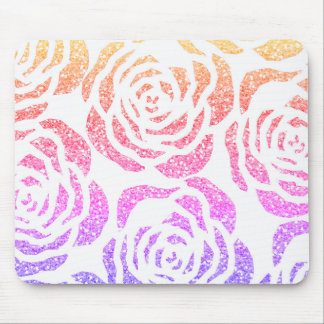 Alfombrilla De Ratón Blanco colorido Mousepad de los rosas del efecto