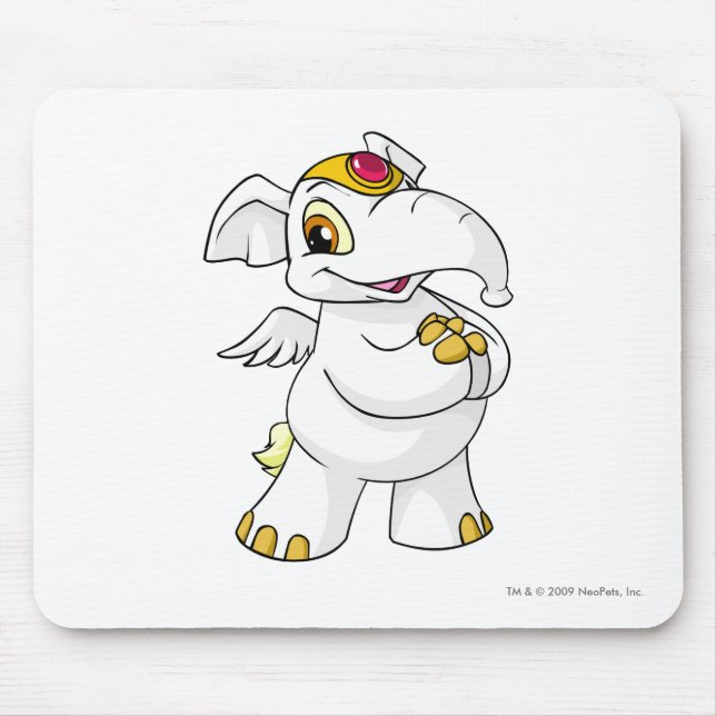 Alfombrilla De Ratón Blanco de Elephante (Frente)