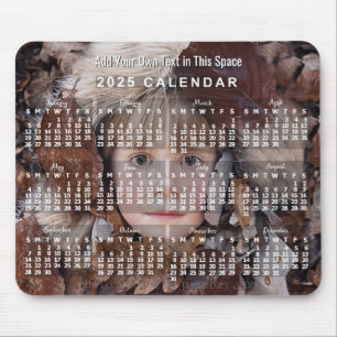 Alfombrilla De Ratón Blanco del calendario fotográfico mensual de 2025 
