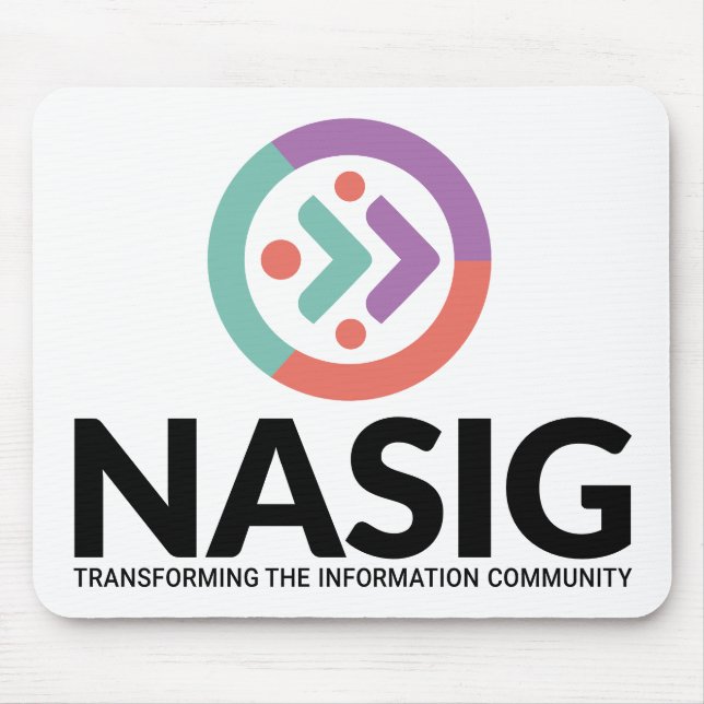 Alfombrilla De Ratón Blanco del logotipo de NASIG (Frente)