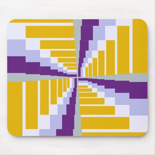 Alfombrilla De Ratón Blanco dorado morado amarillo (Frente)