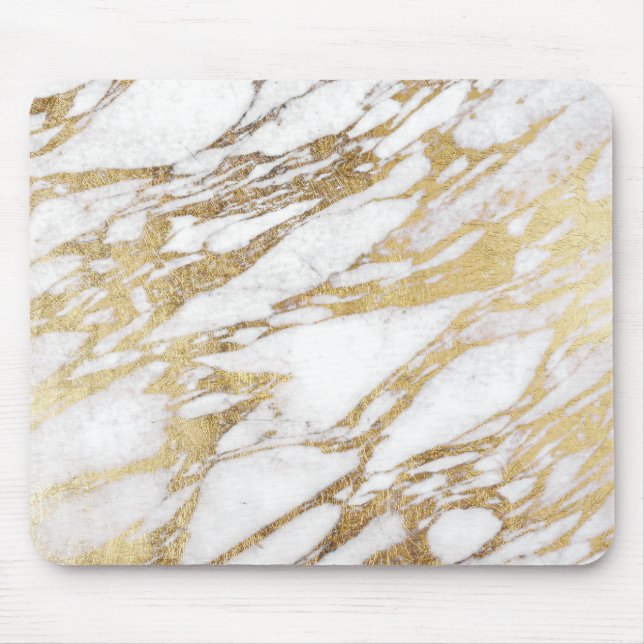 Alfombrilla De Ratón Blanco elegante elegante y modelo de mármol del (Frente)