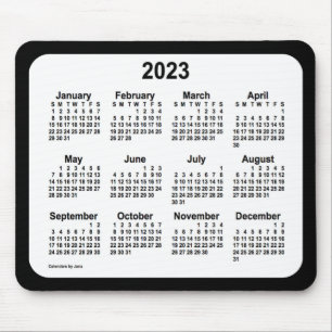 Alfombrilla De Ratón Blanco en el calendario negro 2023 de Janz Two Ton