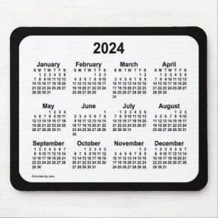 Alfombrilla De Ratón Blanco en el calendario negro 2024 de Janz Two Ton