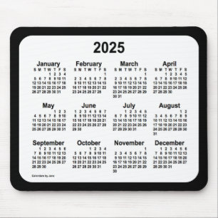 Alfombrilla De Ratón Blanco en el calendario negro 2025 de Janz Two Ton