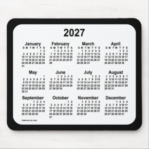 Alfombrilla De Ratón Blanco en el calendario negro 2027 de Janz Two Ton