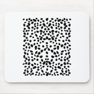 Alfombrilla De Ratón Blanco manchado con puntos de polka negro dálmata