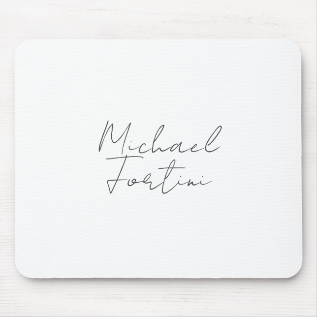 Alfombrilla De Ratón Blanco minimalista y moderno (Frente)