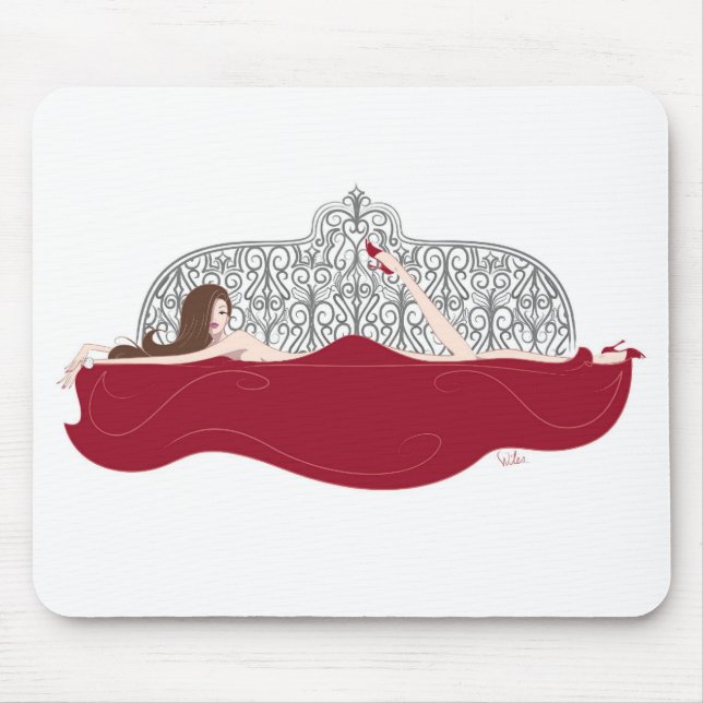 Alfombrilla De Ratón Blanco Mousepad de la cama (Frente)