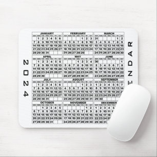 Alfombrilla De Ratón Blanco Mousepad del calendario 2024