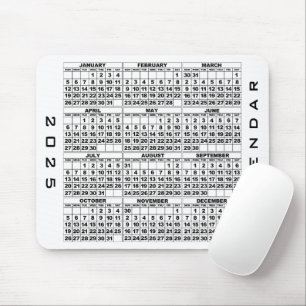Alfombrilla De Ratón Blanco Mousepad del calendario 2025