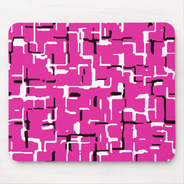Alfombrilla De Ratón Blanco negro morado magenta (Frente)