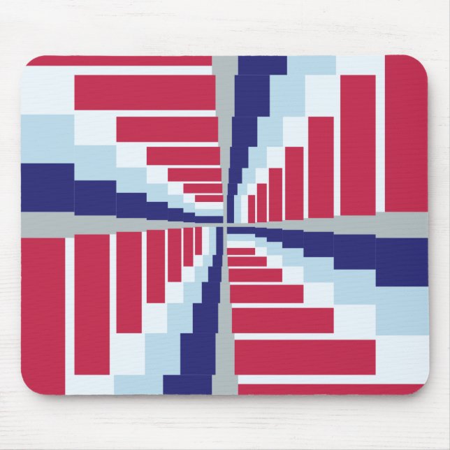 Alfombrilla De Ratón Blanco Rojo Azul (Frente)