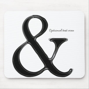 Alfombrilla De Ratón Blanco y negro Ampersand Chic Moderno Personalizad