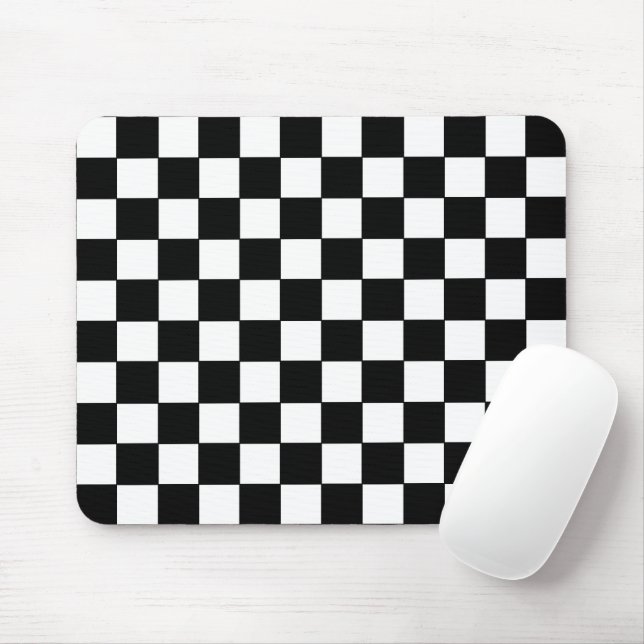 Alfombrilla De Ratón Blanco y negro verificados (Con ratón)