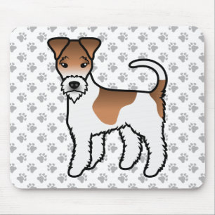 Alfombrilla De Ratón Blanco Y Tan Wire Fox Terrier Cute Cartog Perro