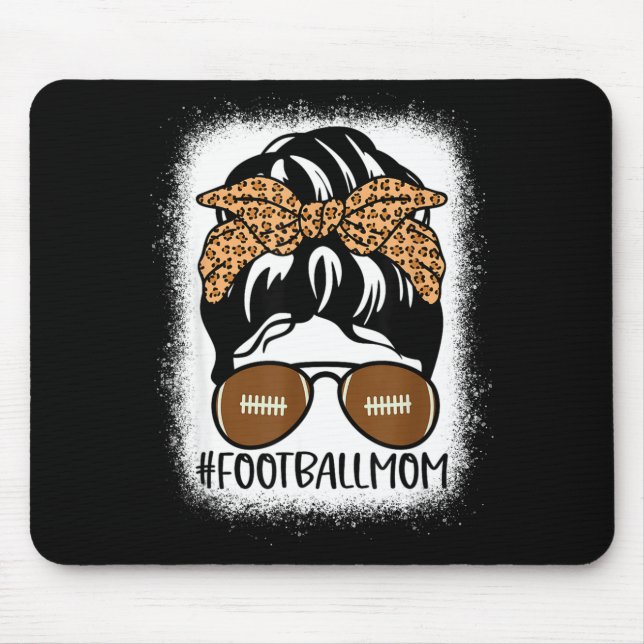 Alfombrilla De Ratón Bleached Football Mom Life With Leopard And Messy  (Frente)