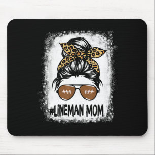 Alfombrilla De Ratón Bleached Lineman Mom Life Leopard Messy Bun Footba