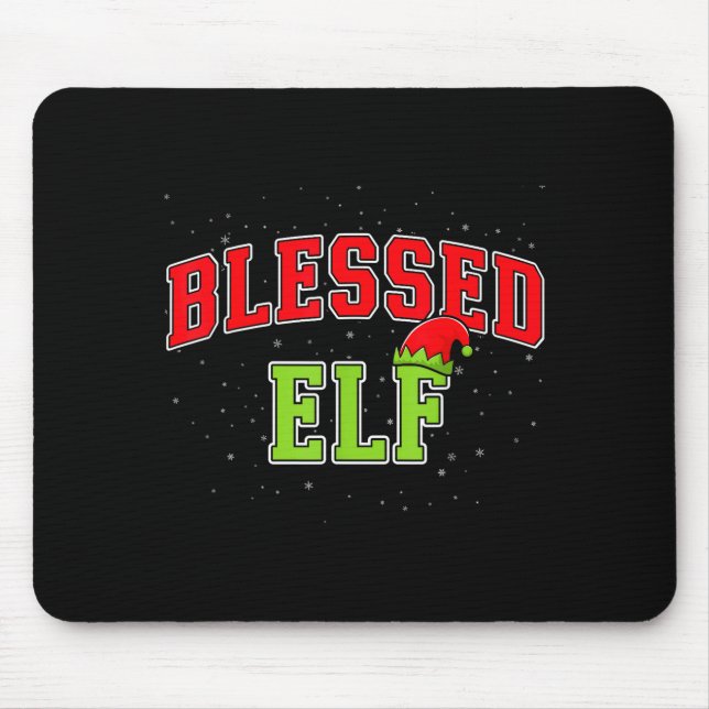 Alfombrilla De Ratón Blessed Elf Christmas Family Matching Group Xmas  (Frente)
