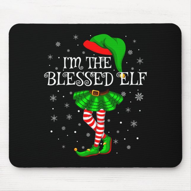 Alfombrilla De Ratón Blessed Elf Christmas Matching Family Women Girls  (Frente)