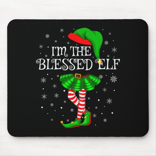 Alfombrilla De Ratón Blessed Elf Christmas Matching Family Women Girls  (Frente)