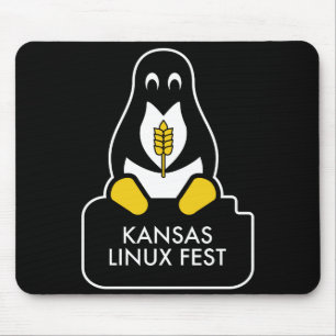 Alfombrilla De Ratón Bloc de ratón Kansas Linux Fest Negro