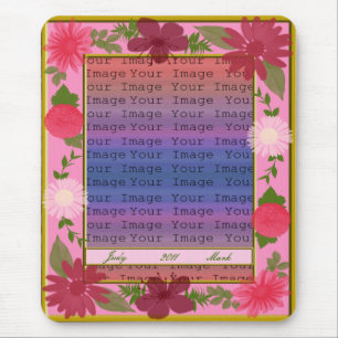 Alfombrilla De Ratón Bloc de ratón Personalizado de flores rosadas