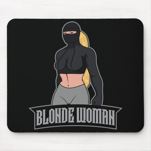 Alfombrilla De Ratón Blonde Woman Mousepad Black (Frente)