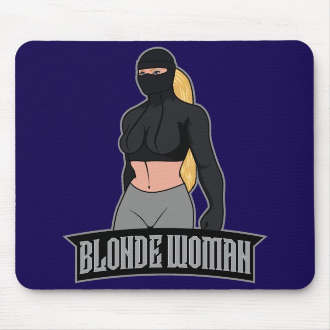 Alfombrilla De Ratón Blonde Woman Mousepad Blue (Frente)