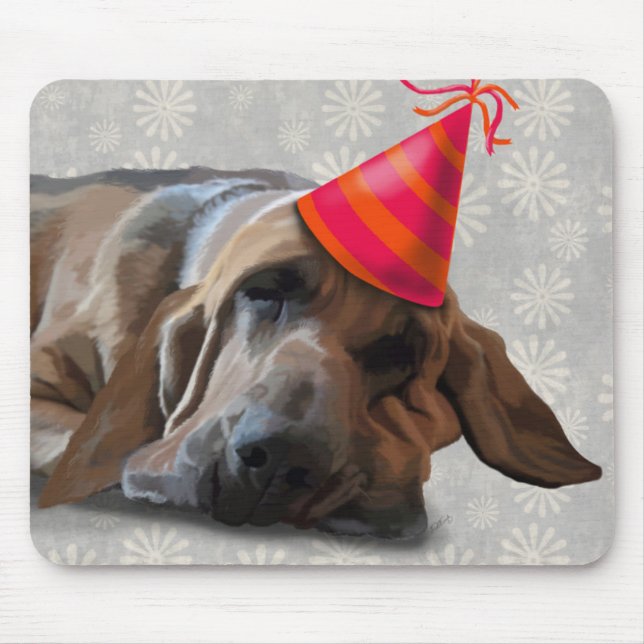 Alfombrilla De Ratón Bloodhound después del Fiesta (Frente)